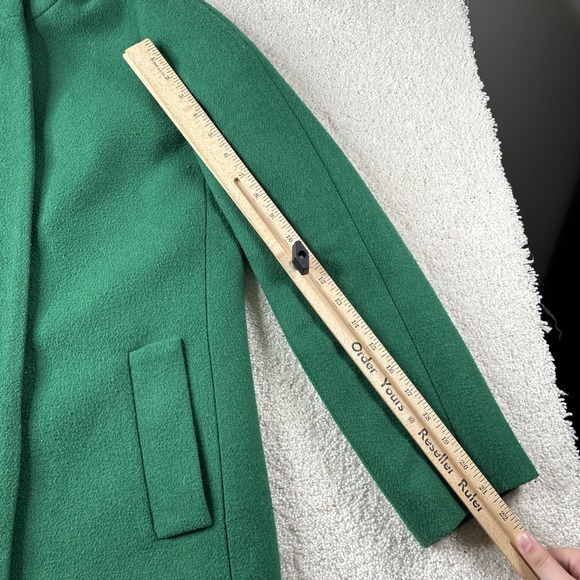J. Crew‎ Mercantile Wool Blend City Coat Green Funnel Zip Jacket Womens Size 4 - Picture 7 of 10